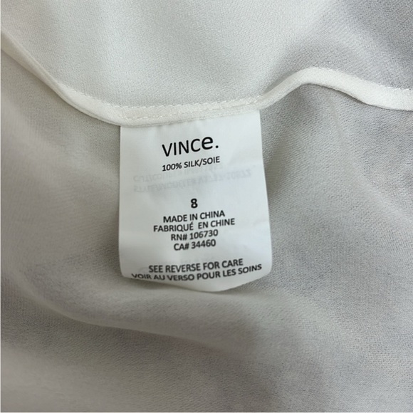 NWT Vince 100% Silk Cream Offwhite Wisteria Wallflower Silk Shirt - Picture 12 of 14